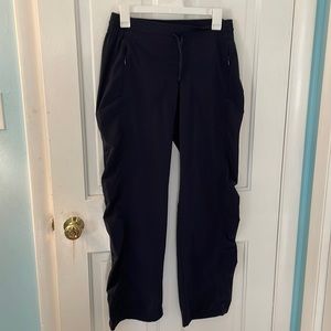 Athleta, no lining, navy,  studio pant, size 6